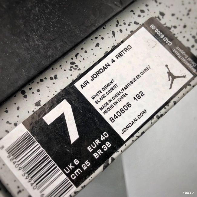 Rep TB OG (nike) 4 Cement White 840606-192 Jordan Air 0725